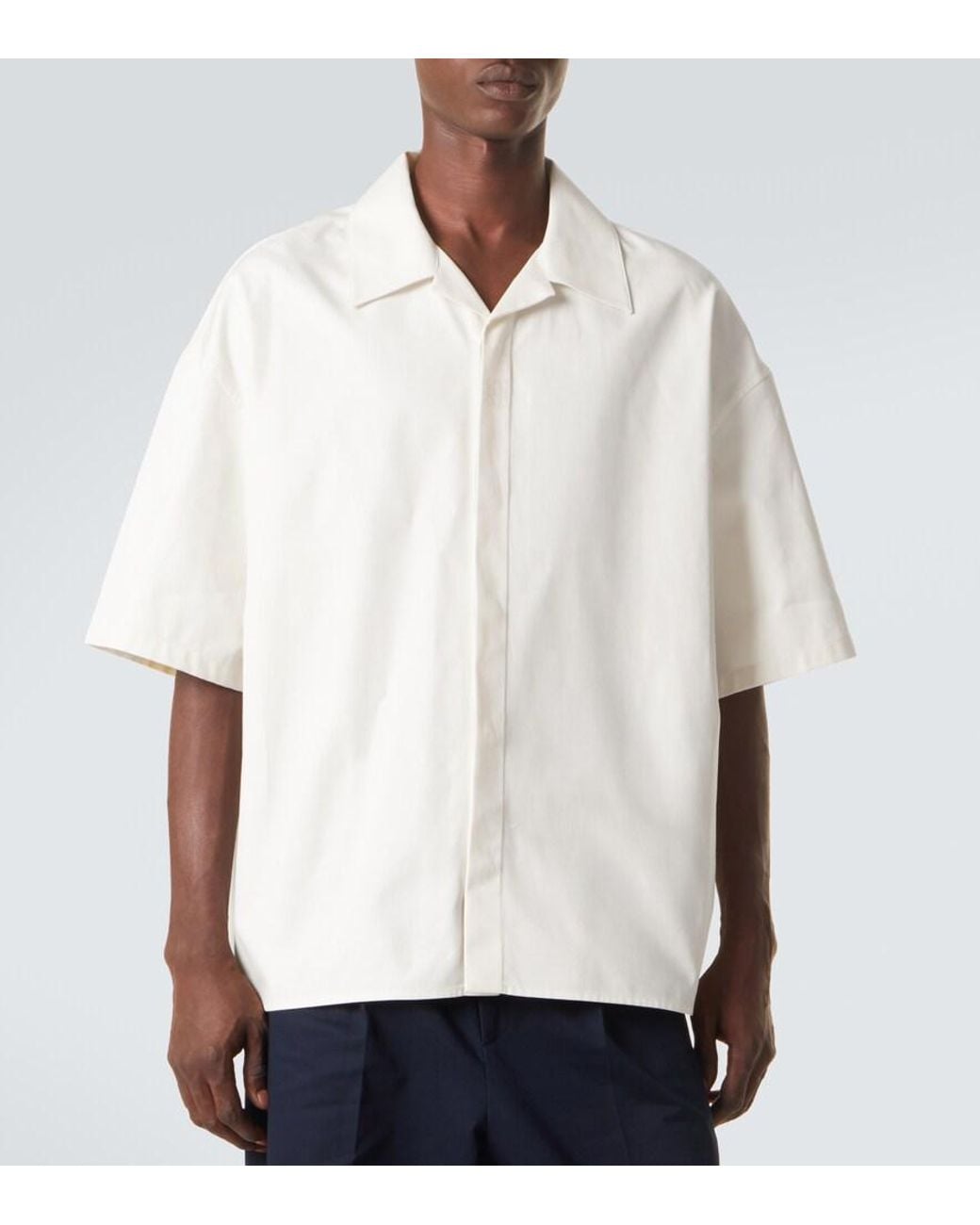 Loewe White Cotton Twill Shirt for men