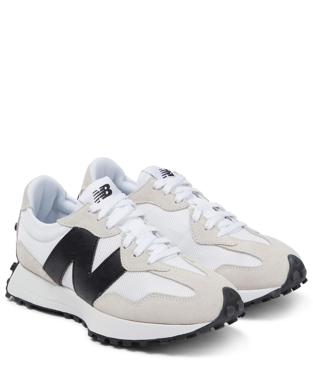 New Balance 327 Suede-trimmed Sneakers in White | Lyst