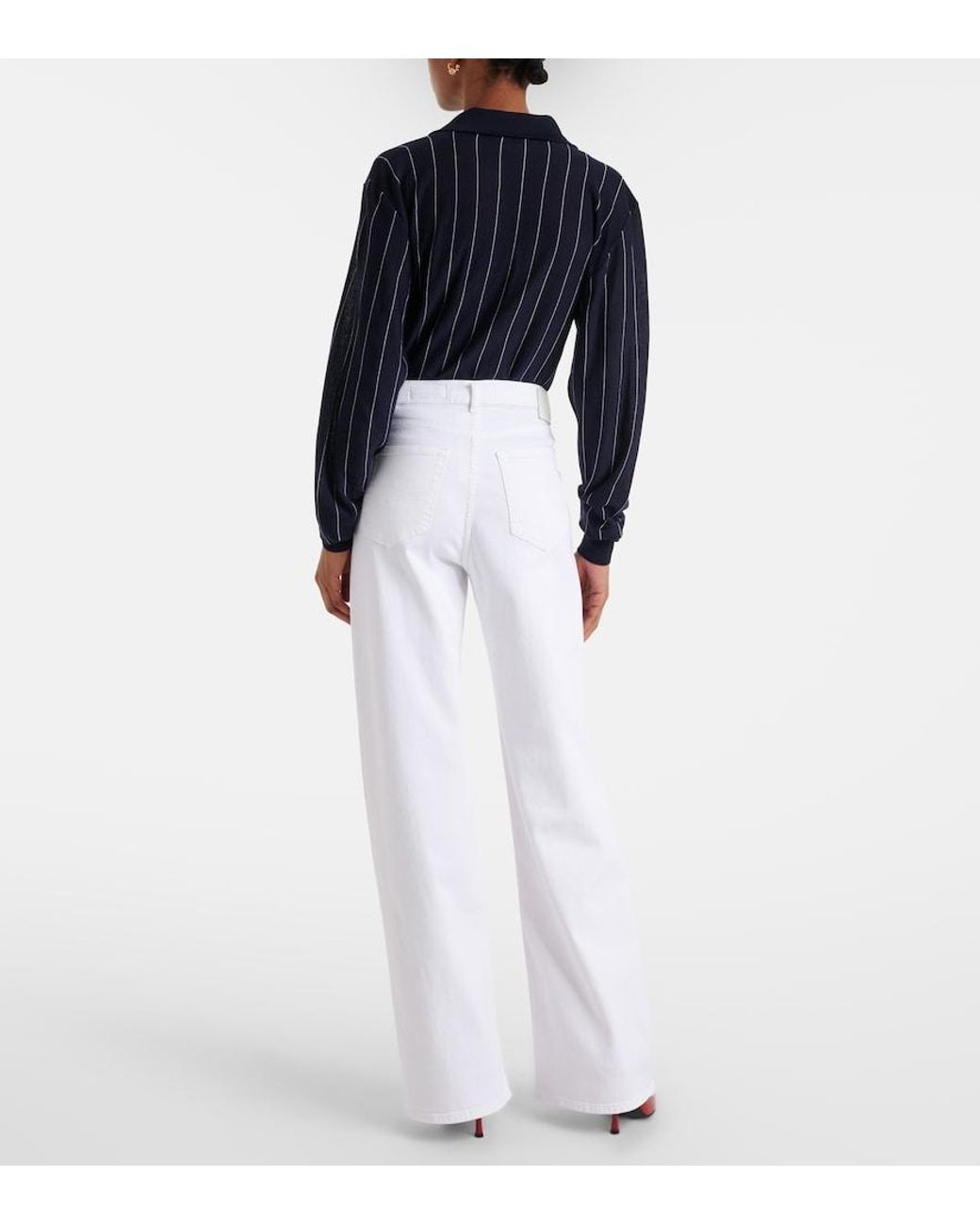 AG Jeans White New Baggy Wide-Leg Jeans