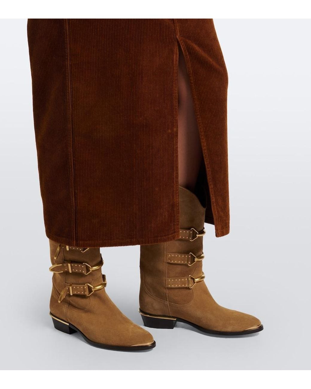 Isabel Marant Brown Odalie Cotton And Linen Corduroy Maxi Skirt