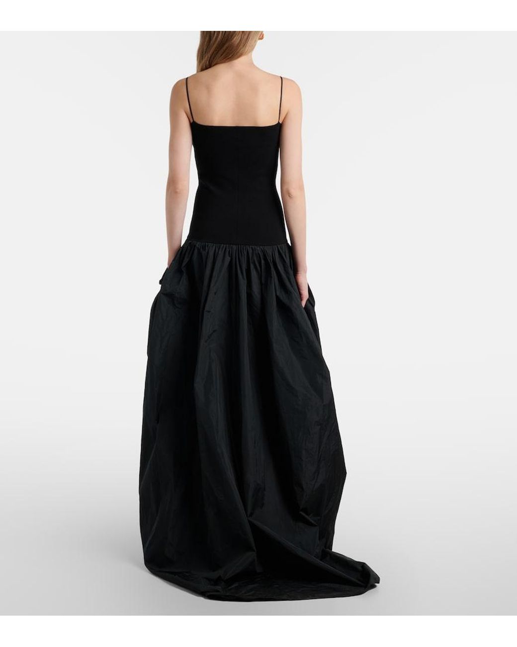 Stella McCartney Black Asymmetric Crepe And Jersey Gown