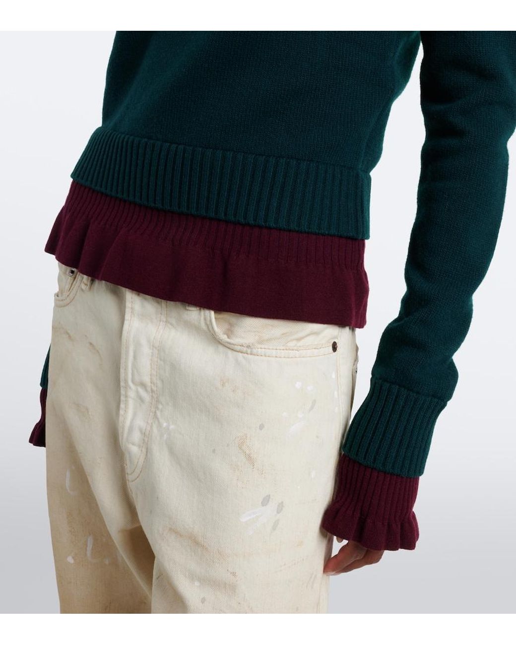 Acne Blue Layered Wool Sweater