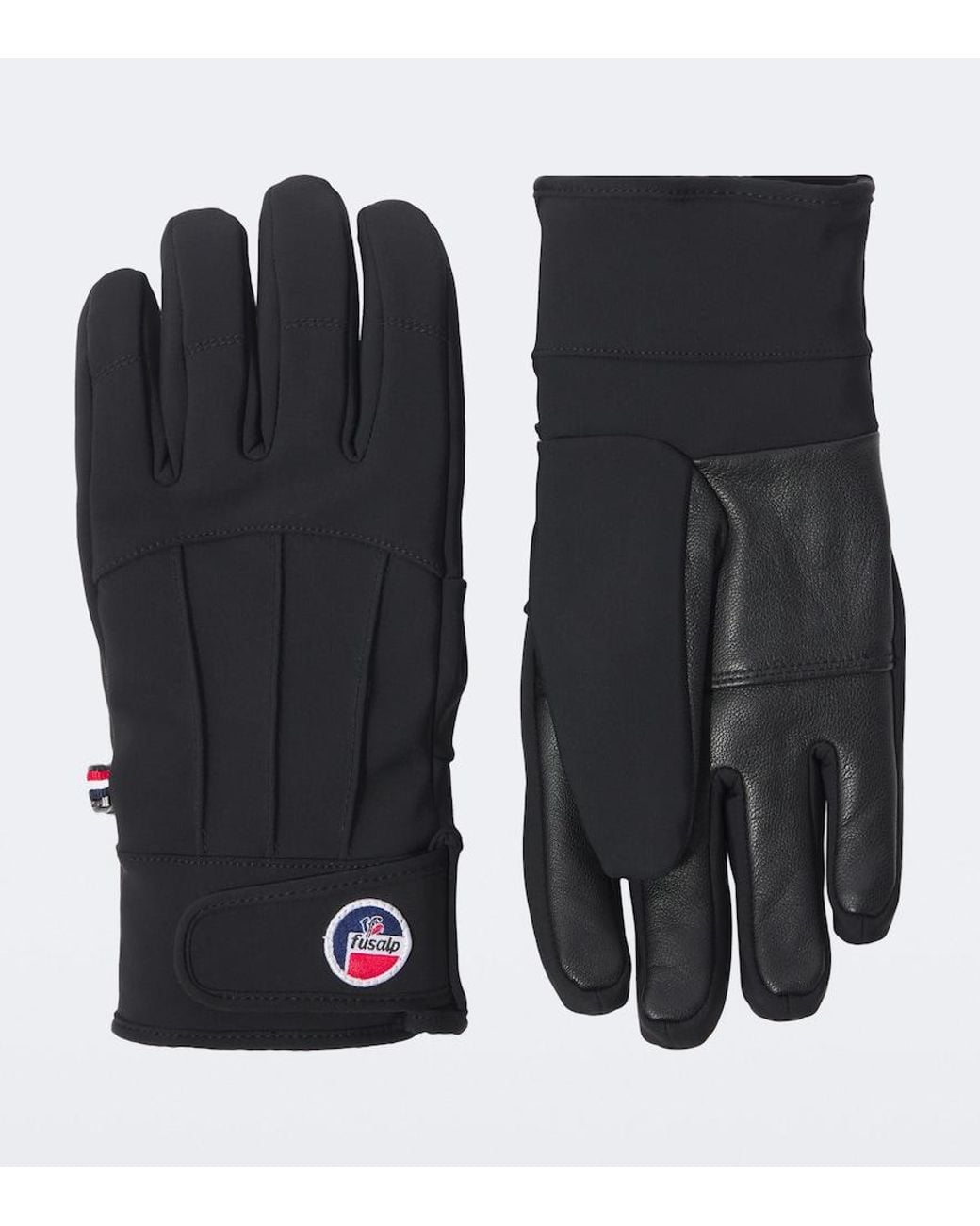Fusalp Black Glacier Leather-Trimmed Ski Gloves for men