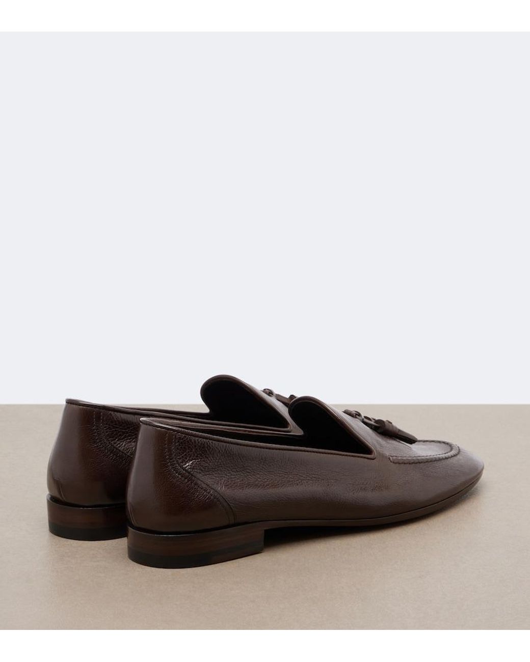 The Row Brown Caden Leather Loafers