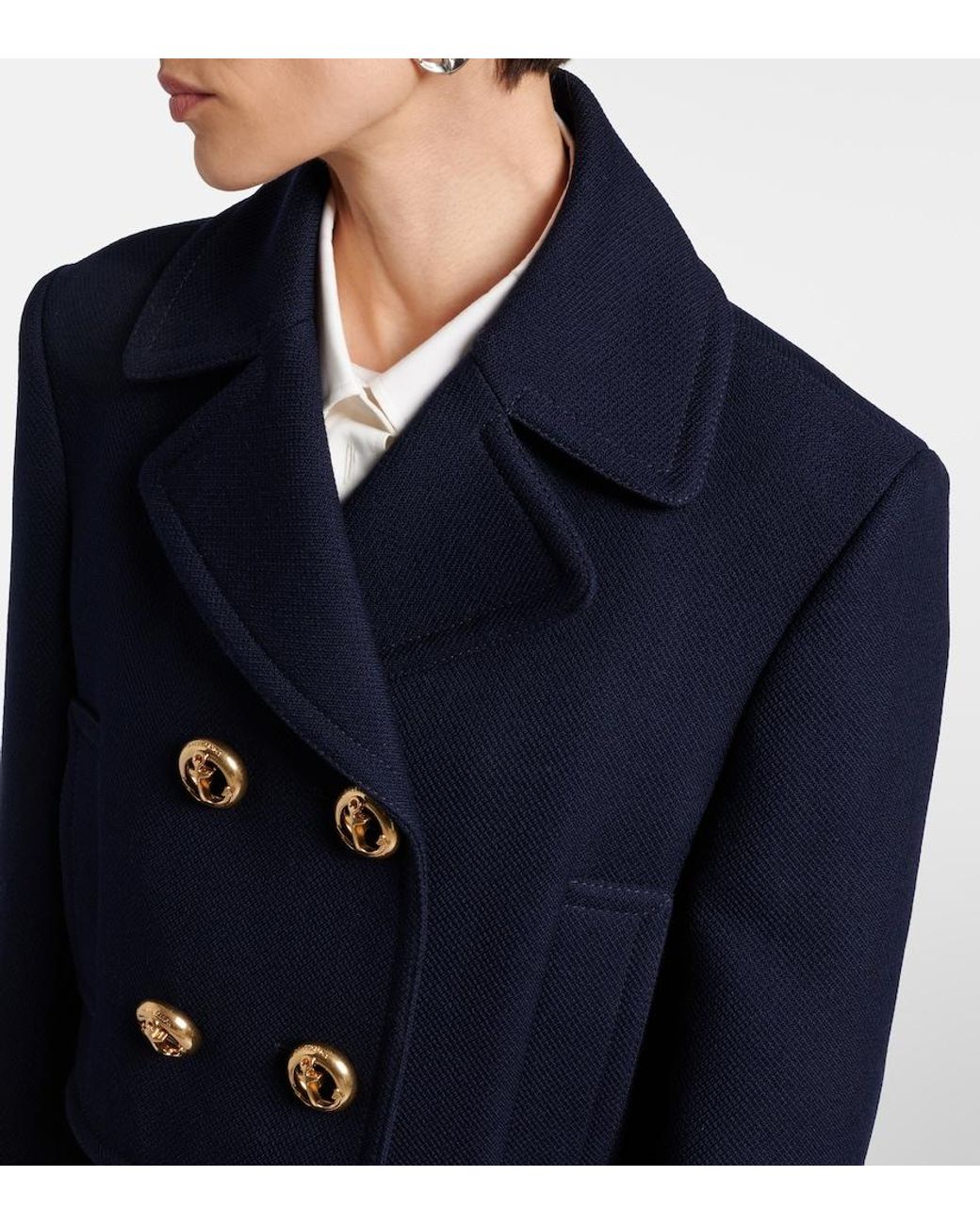 Balenciaga Blue Double-Breasted Wool Jacket