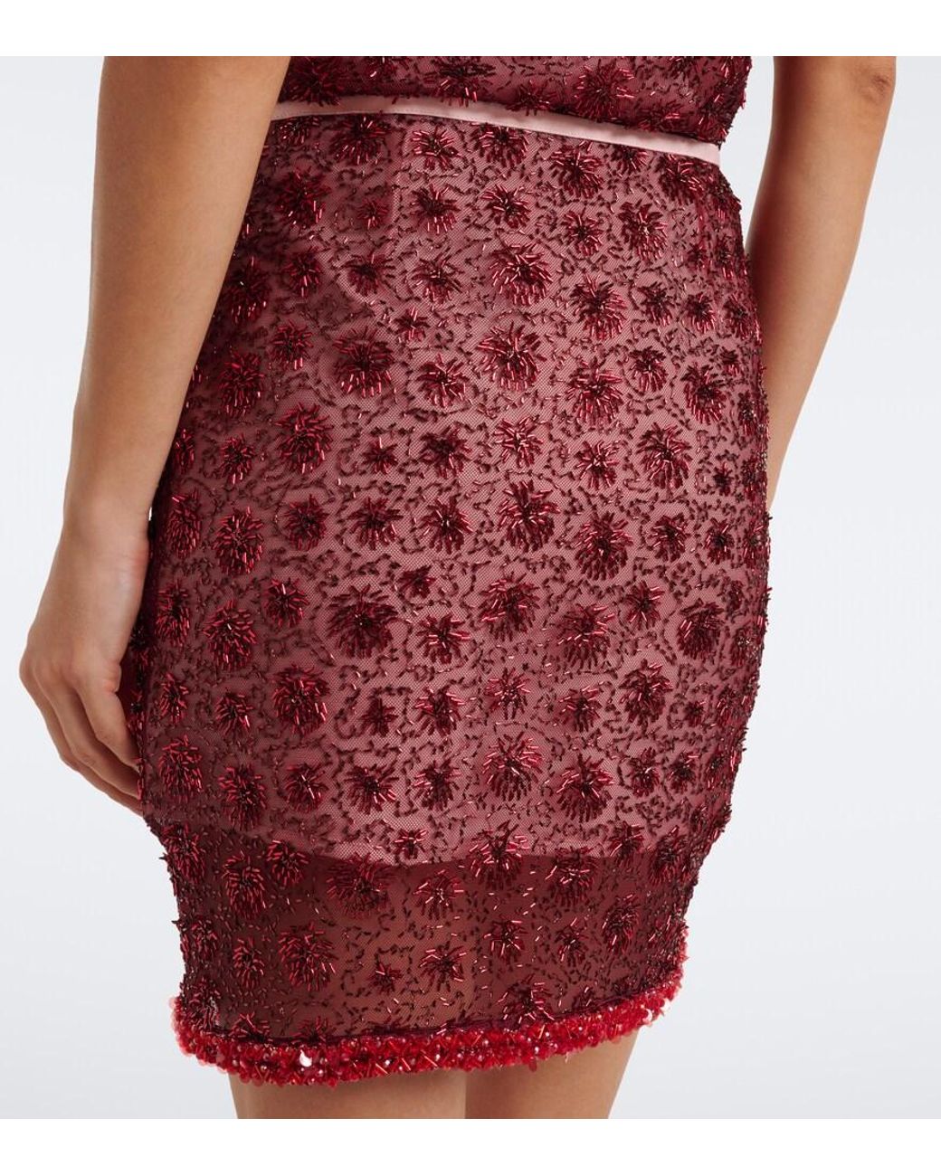 Posse Red Sofia Beaded Miniskirt