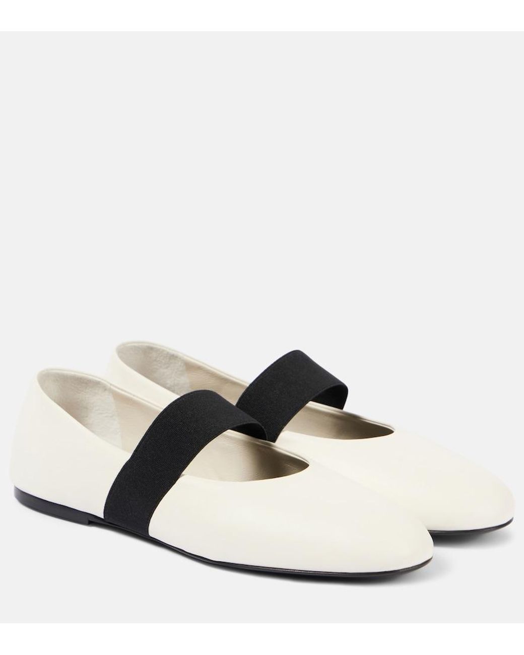 Co. White Leather Ballet Flats