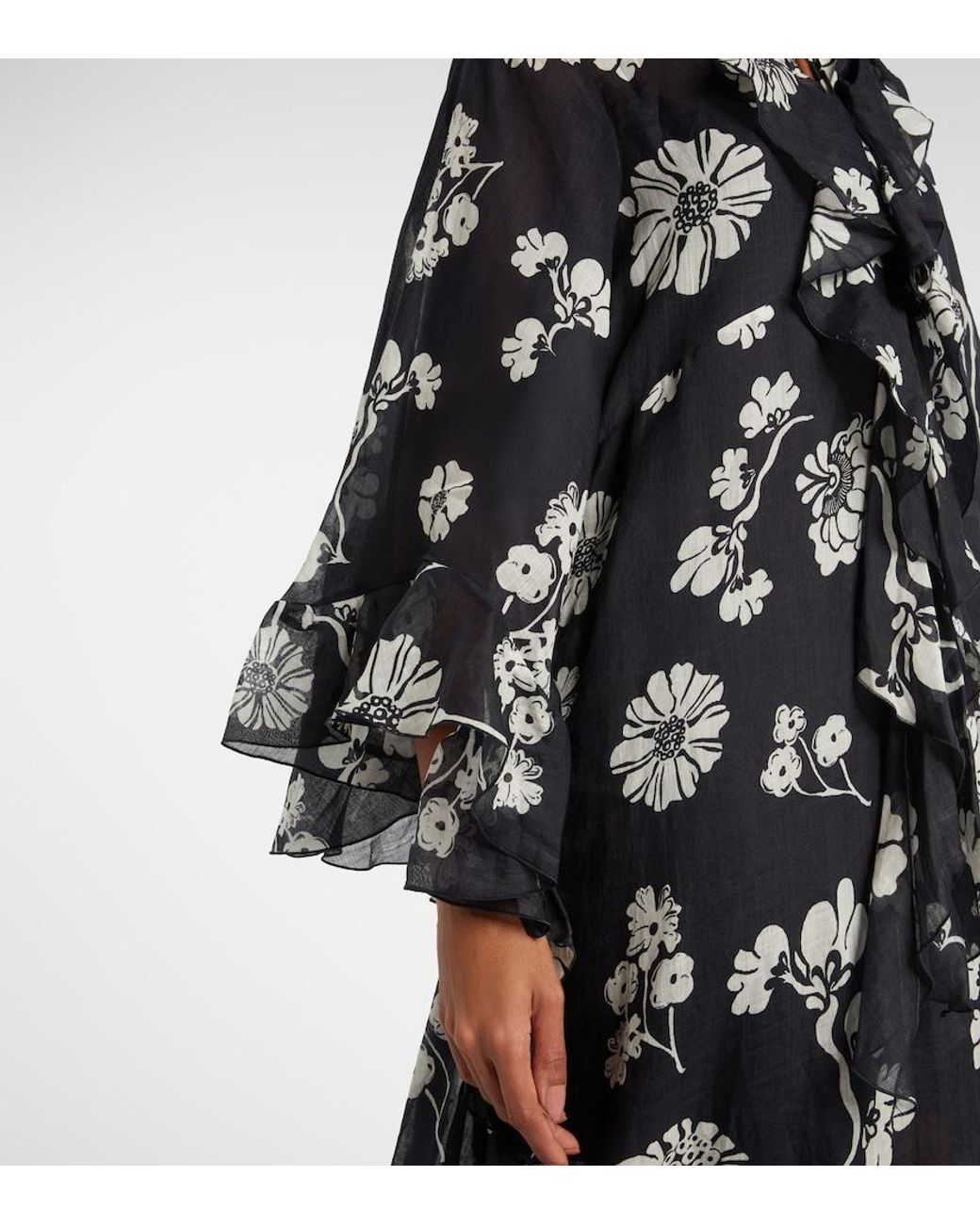 Dorothee Schumacher Black Floral Daydream Midi Dress