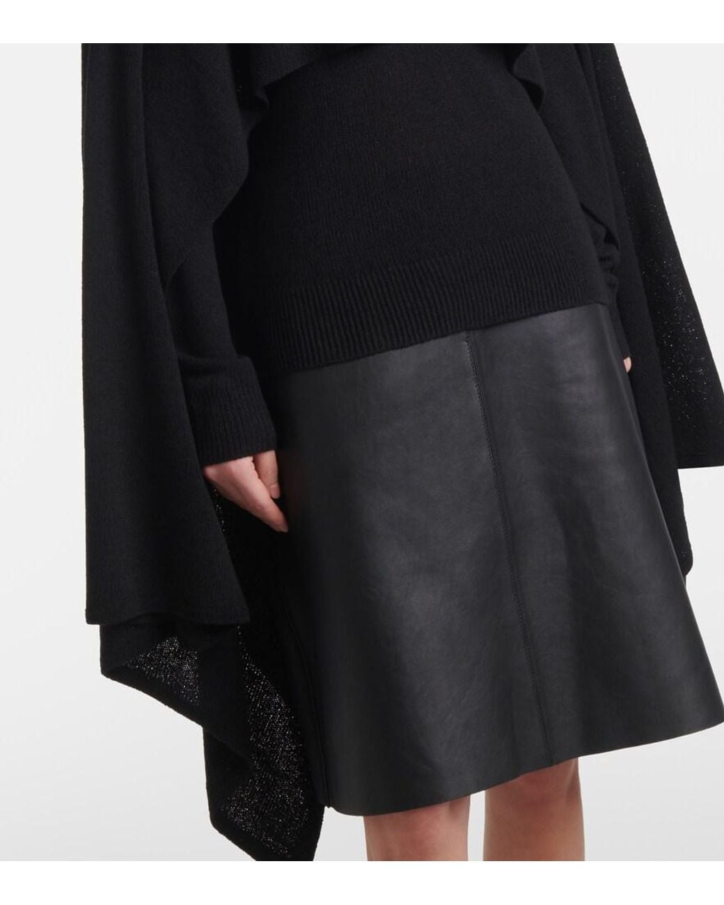 Totême Black Draped Silk Top