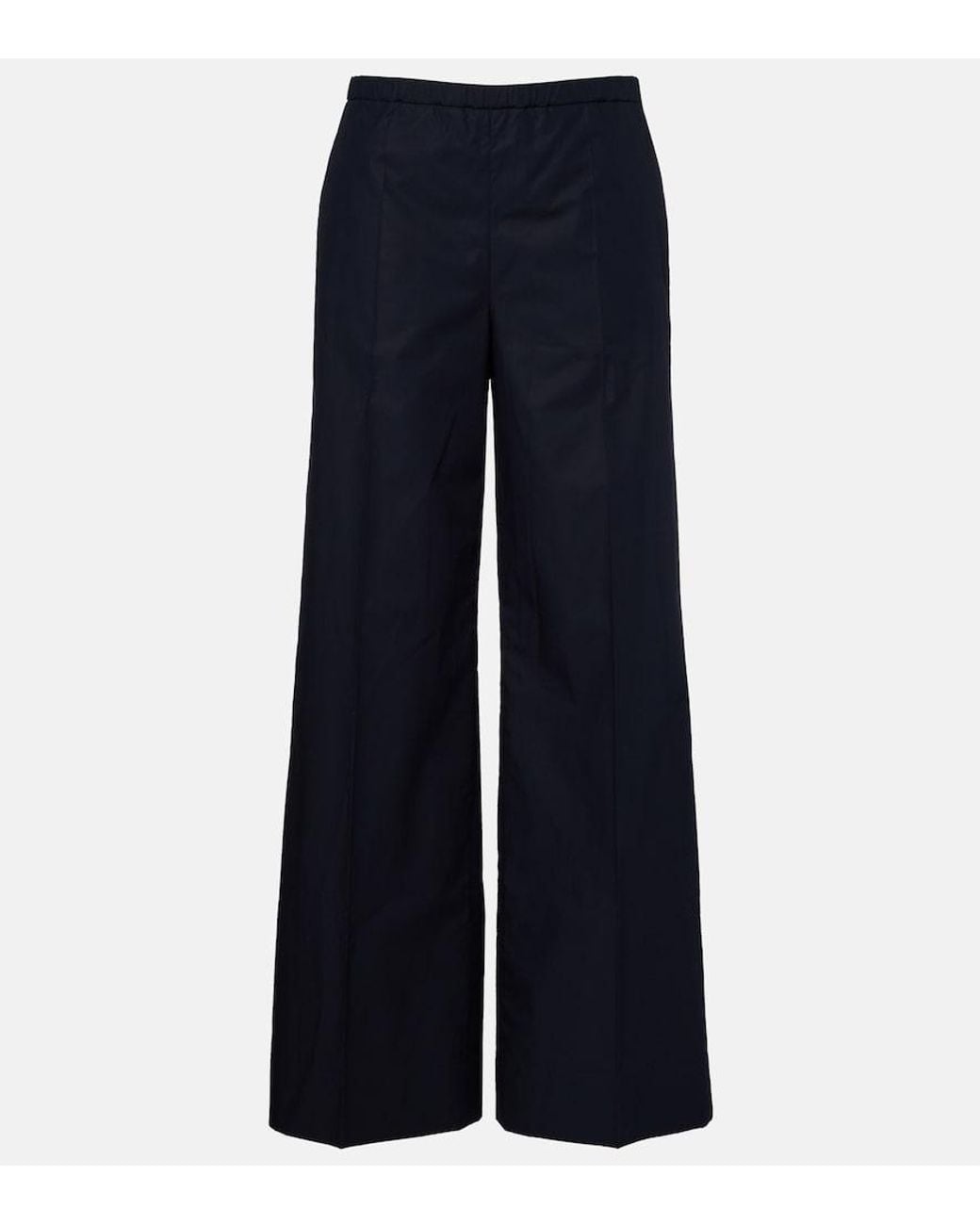 Moncler Blue Cotton Wide-Leg Pants