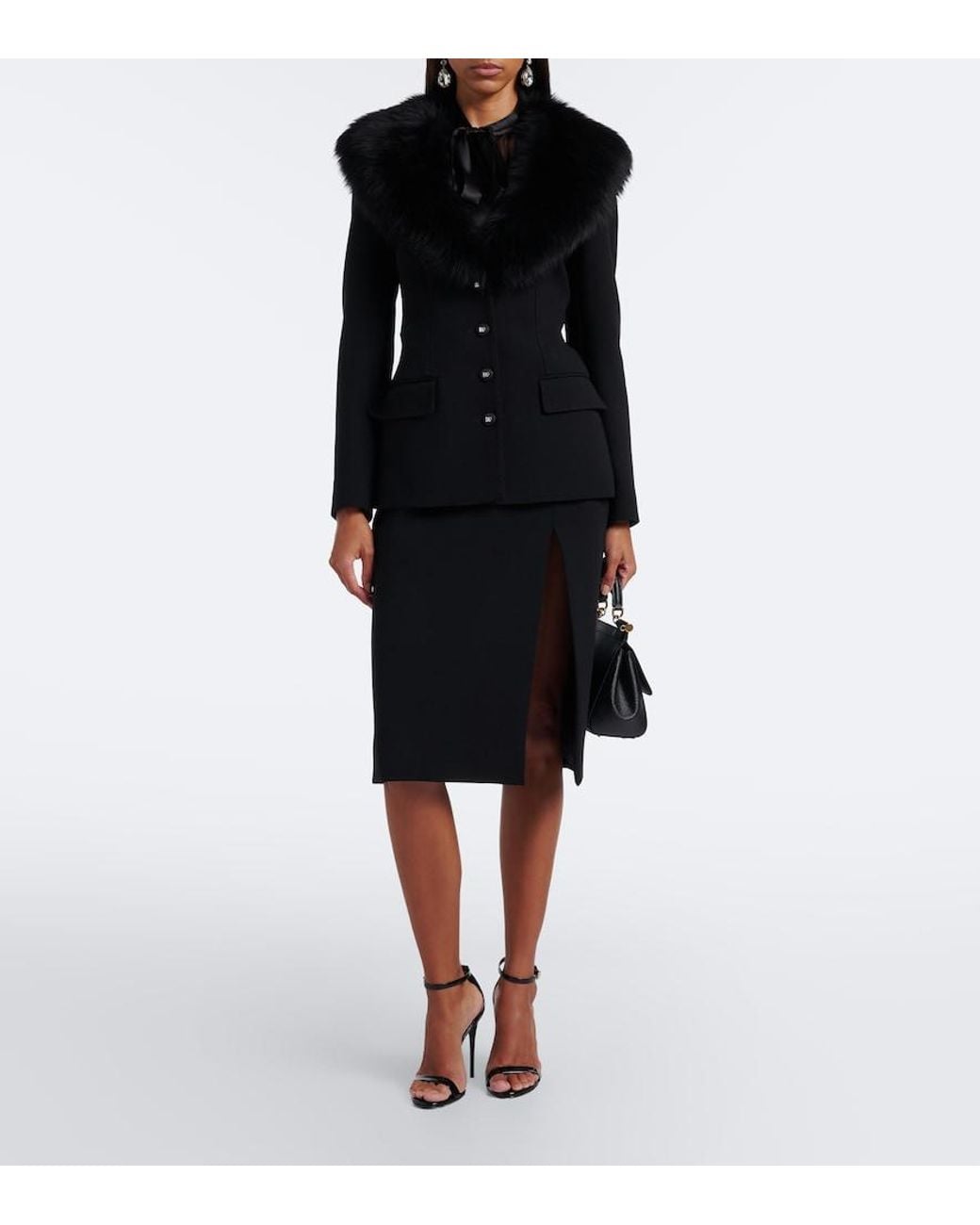 Dolce & Gabbana Black Dg Wool-Blend Jacket