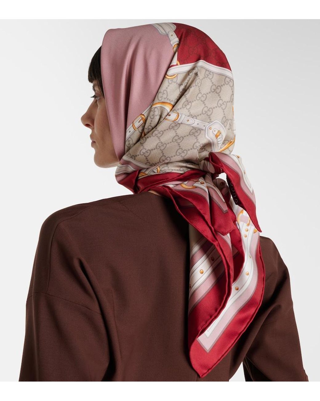 Gucci Natural Printed Silk Twill Carré