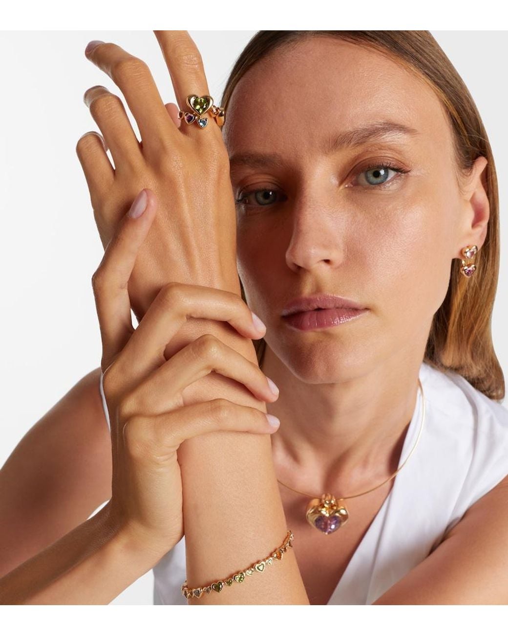 Roxanne First White 14Kt Ring With Sapphires