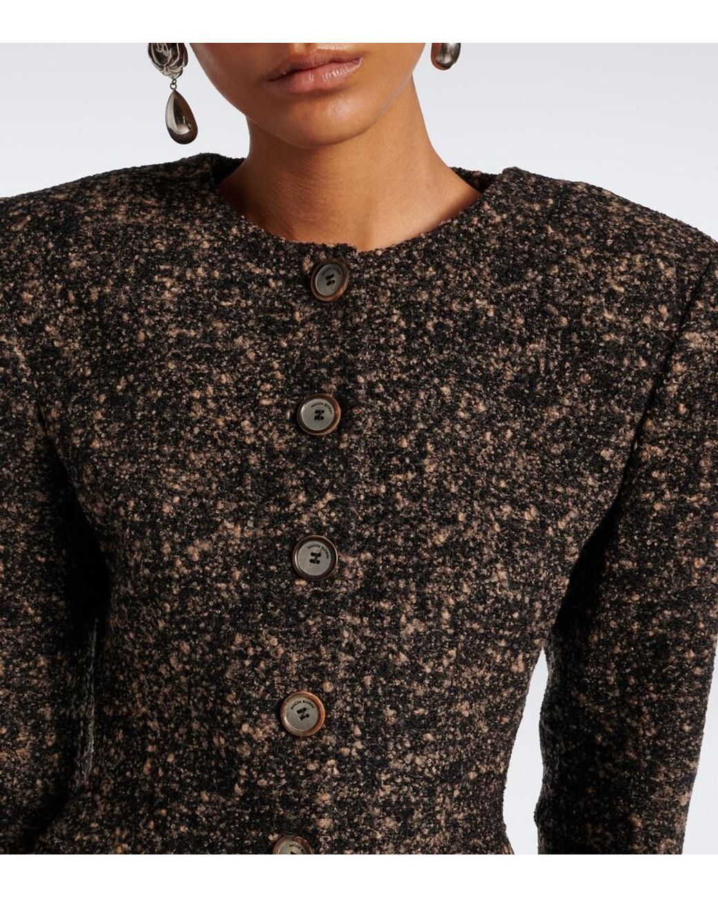 Magda Butrym Black Wool And Cashmere-Blend Boucle Jacket