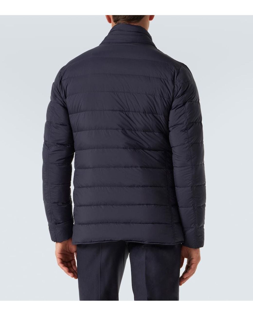 Herno Blue Layered Down-Paneled Jacket for men