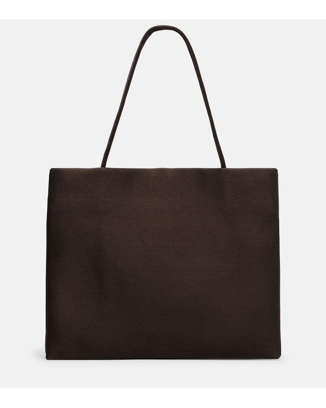The Row Cecily Satin Shopper in Black | Lyst