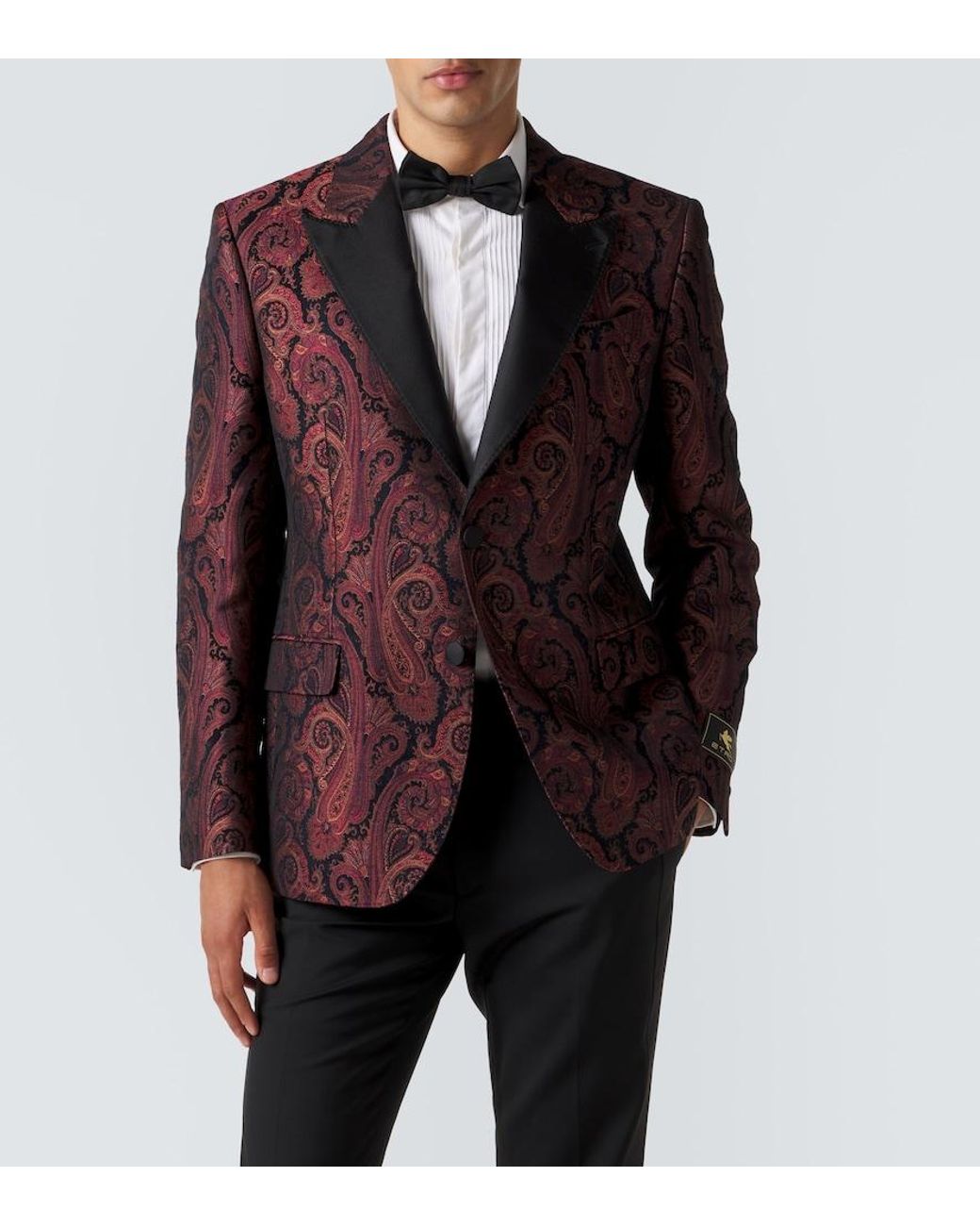 Etro Brown Paisley Jacquard Blazer for men