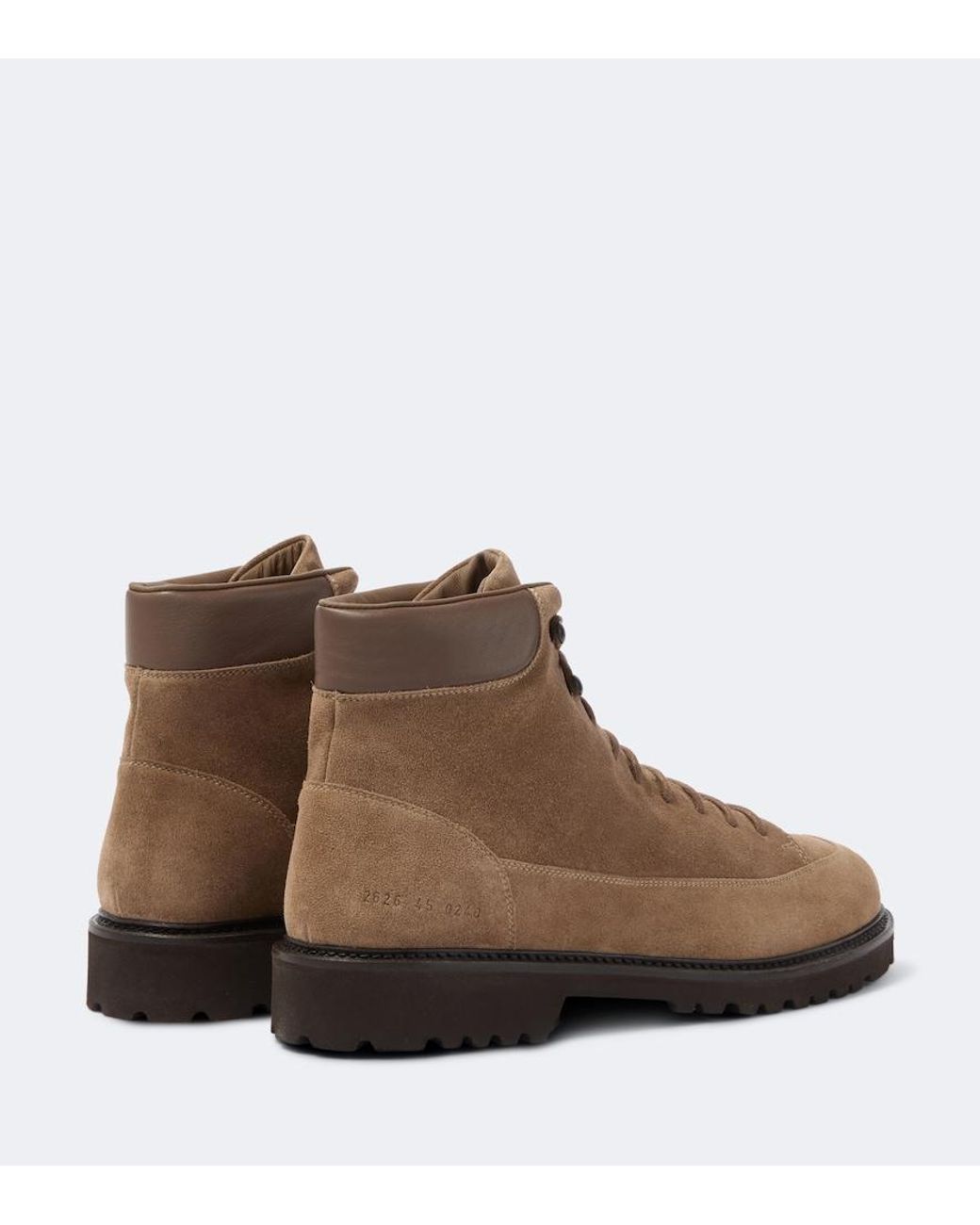 Common Projects Brown Hiker Leather-Trimmed Suede Lace-Up Boots for men