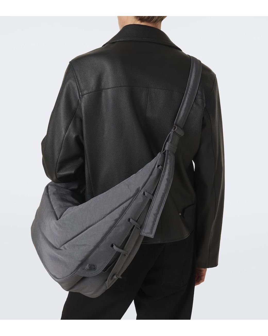 Lemaire Gray Soft Game Large Crossbody Bag for men