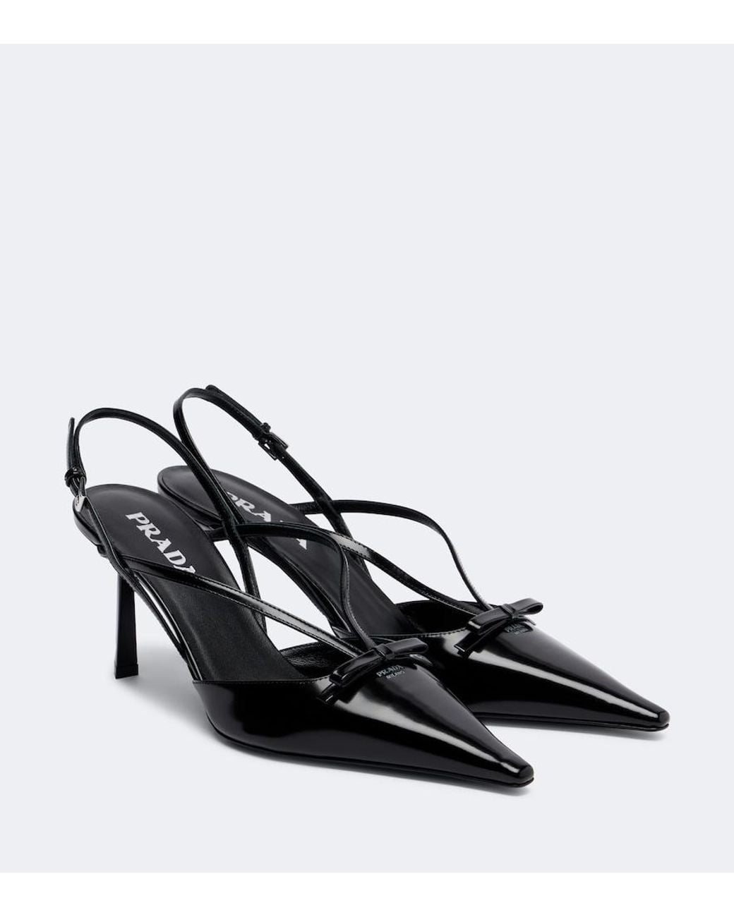 Prada Black Leather Slingback Pumps
