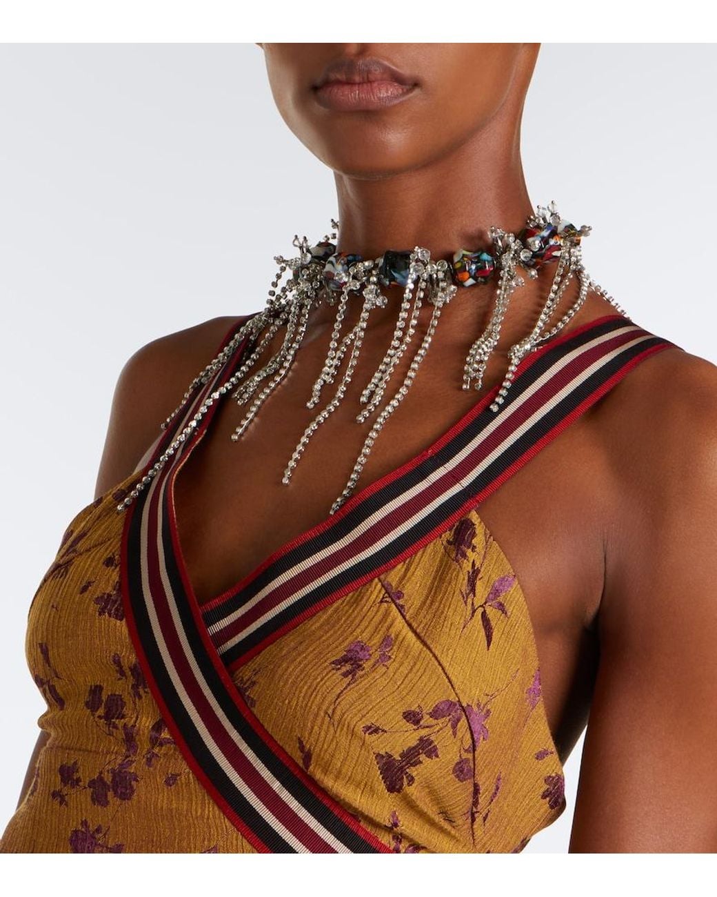 Dries Van Noten Brown Floral Top