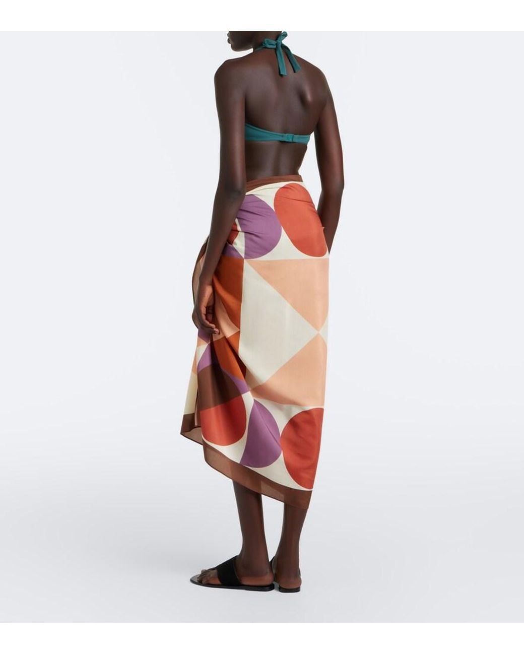Eres Orange Luisa Printed Cotton And Silk Beach Cover-Up