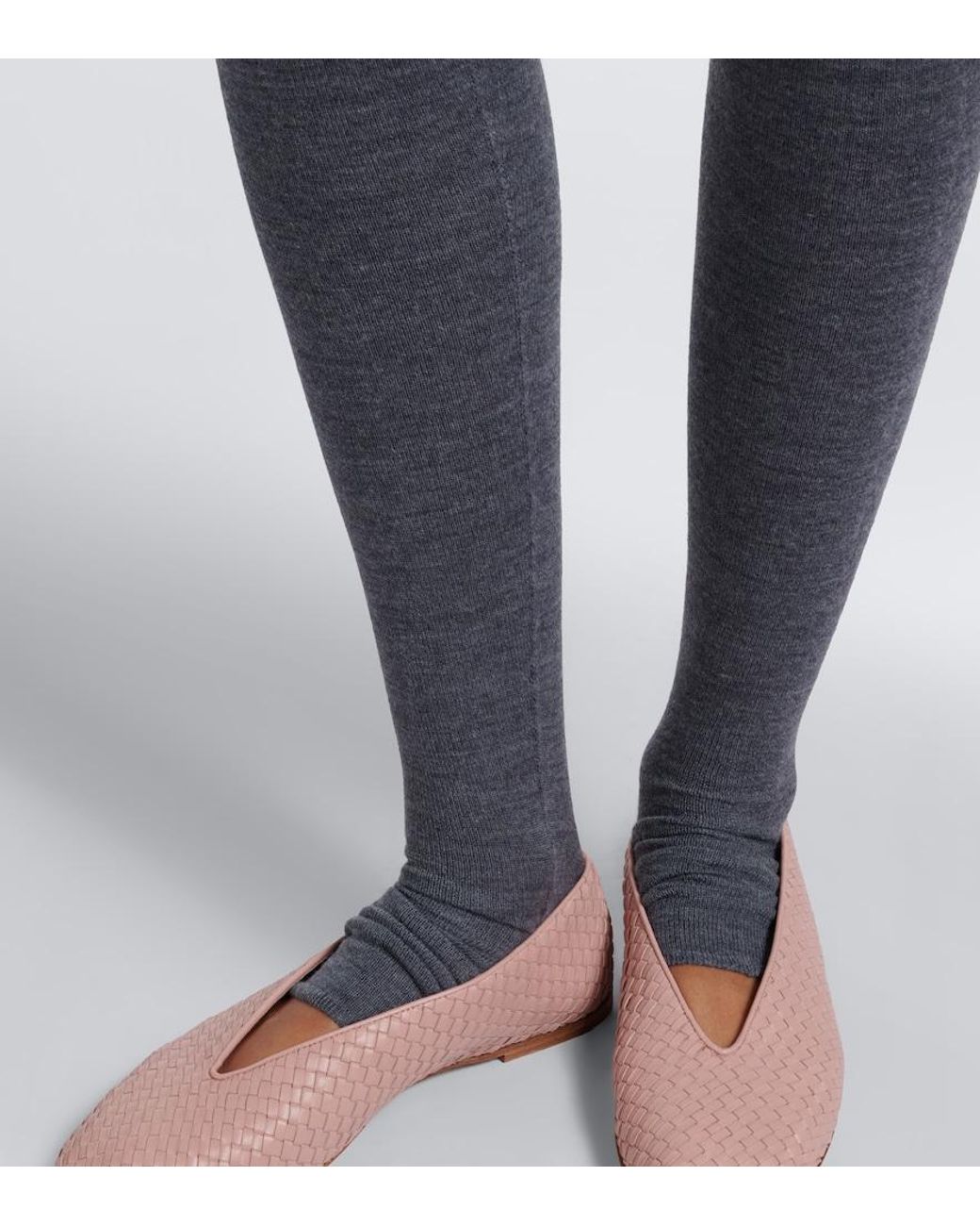 Bottega Veneta Gray Wool Leggings