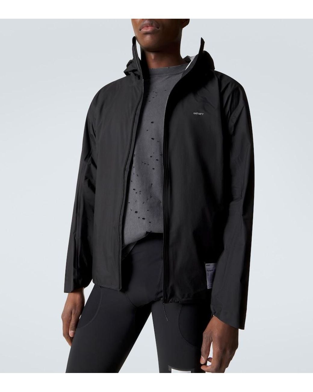 Satisfy Black Pertex 3L Fly Rain Jacket for men