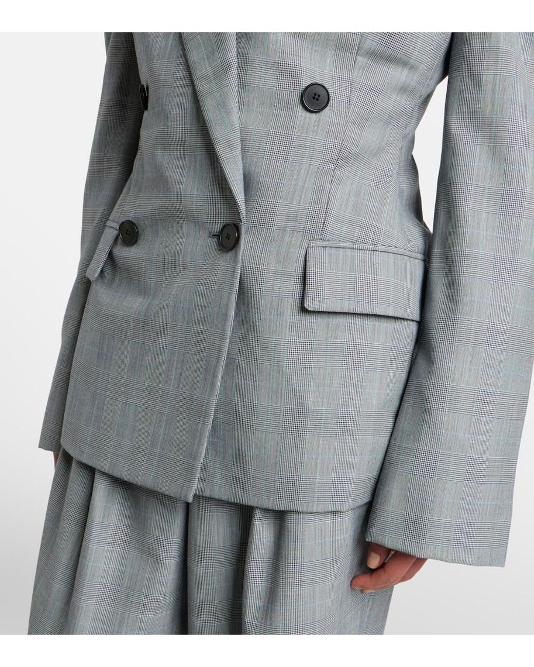 Givenchy Gray Checked Wool Jacket
