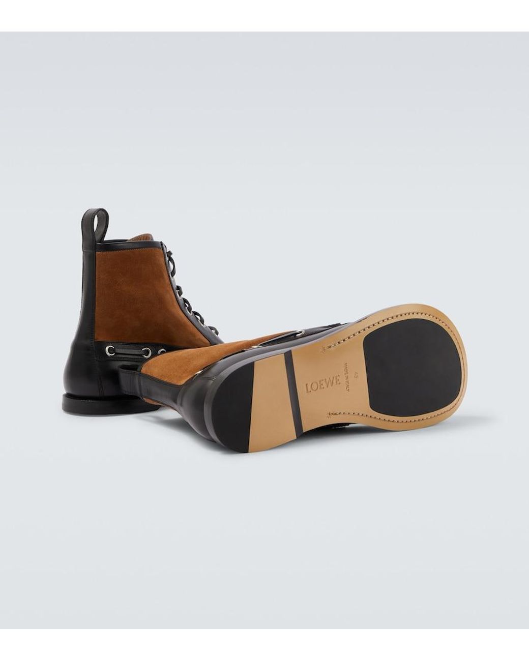 Loewe Schnuerstiefel Campo Aus Leder Mit Veloursleder in Brown für Herren