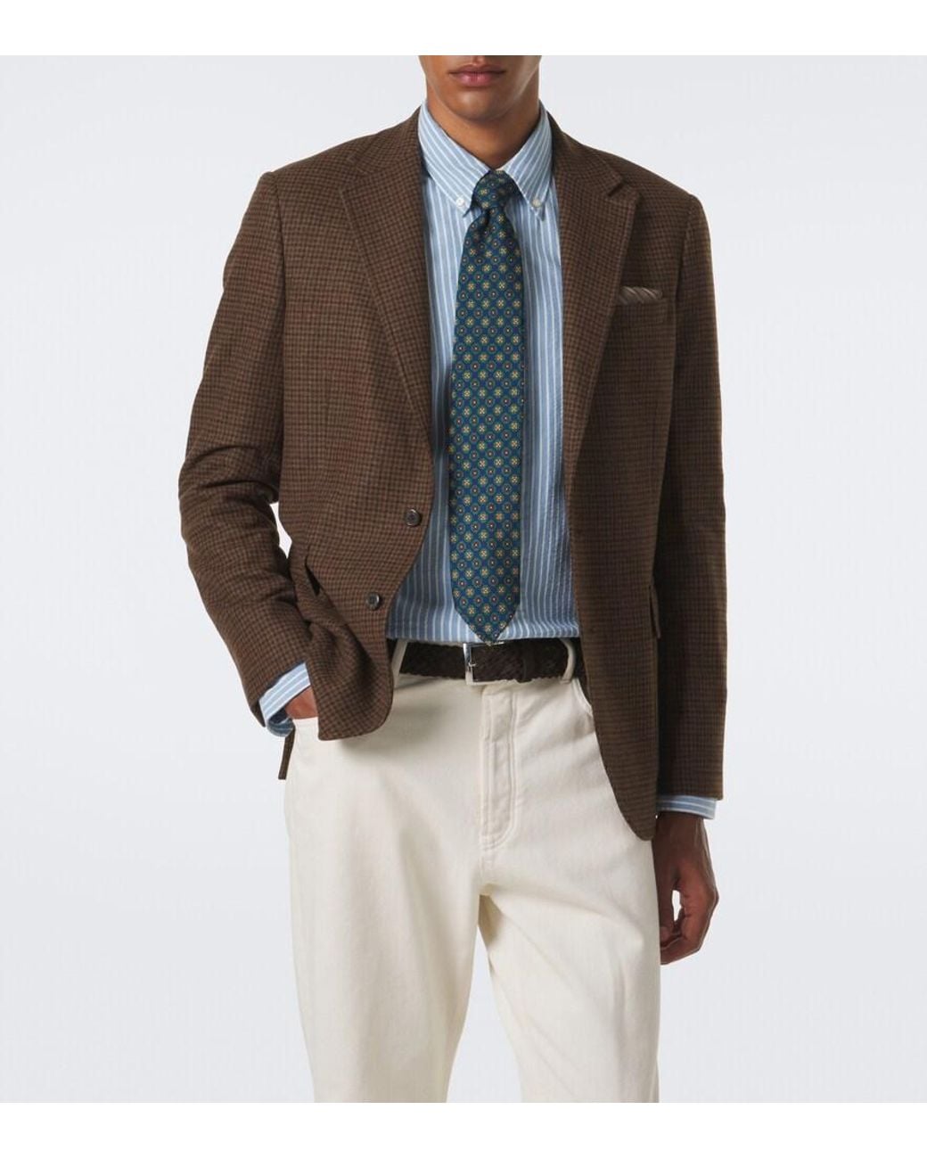 Polo Ralph Lauren Brown Checked Wool-Blend Blazer for men