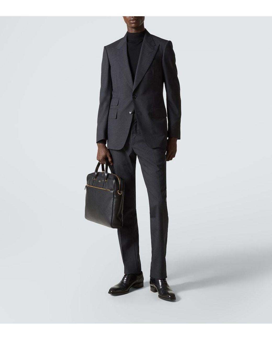 Tom Ford Black Shelton Super 120's Wool Suit for men