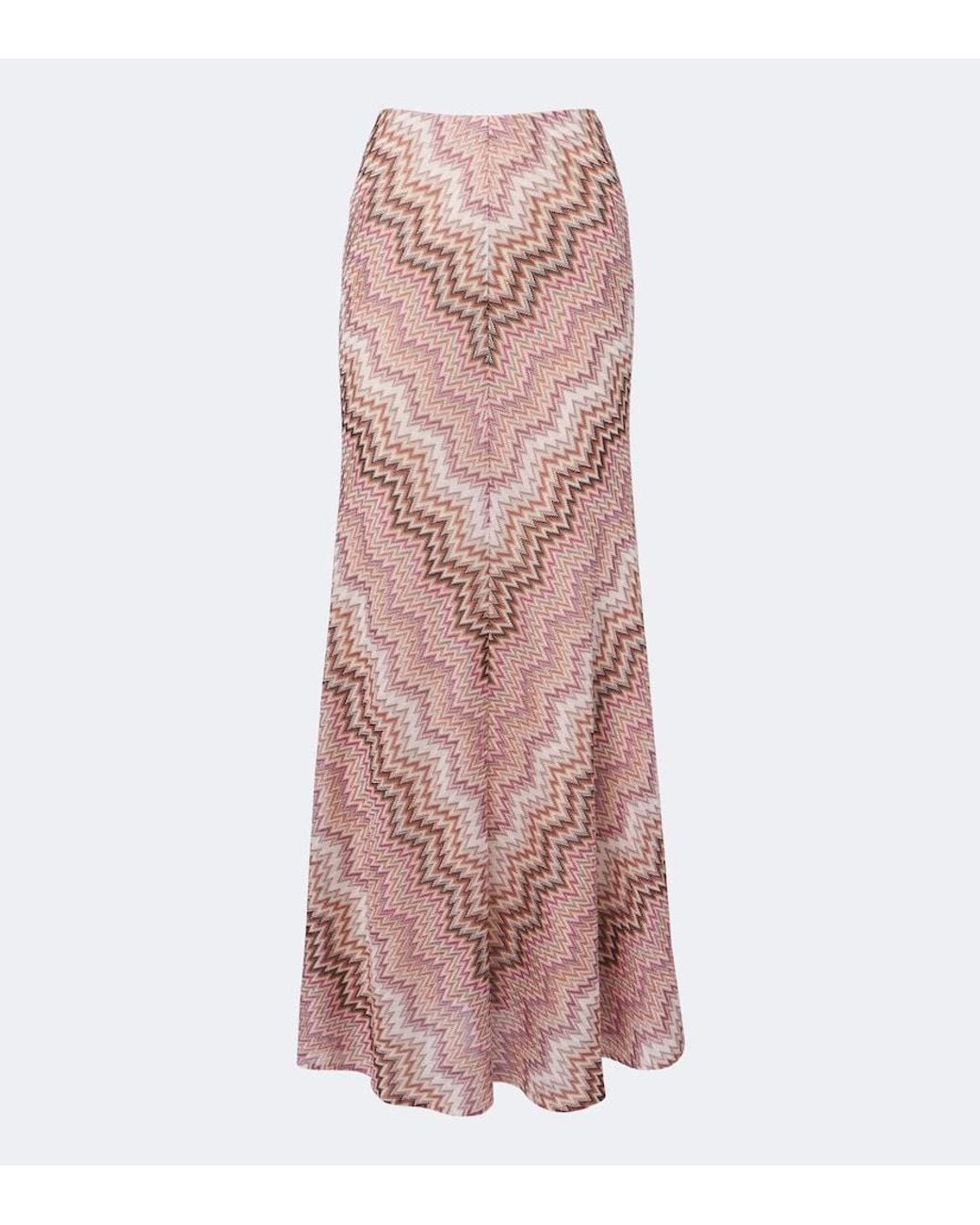Missoni Pink Zigzag Knitted Maxi Skirt