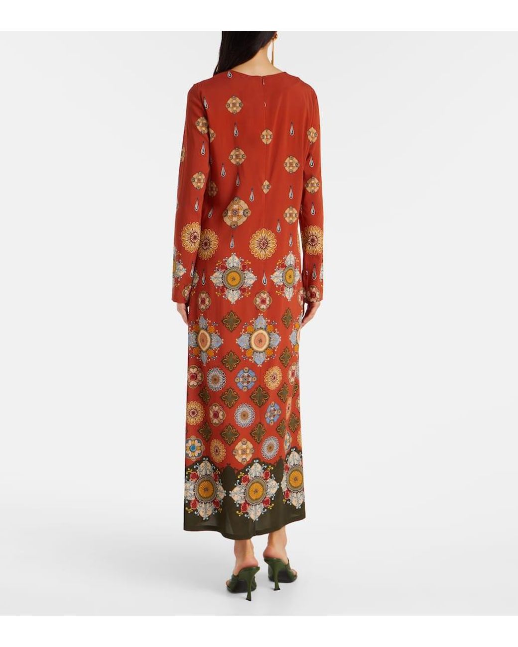LaDoubleJ Red Swing Printed Jersey Maxi Dress