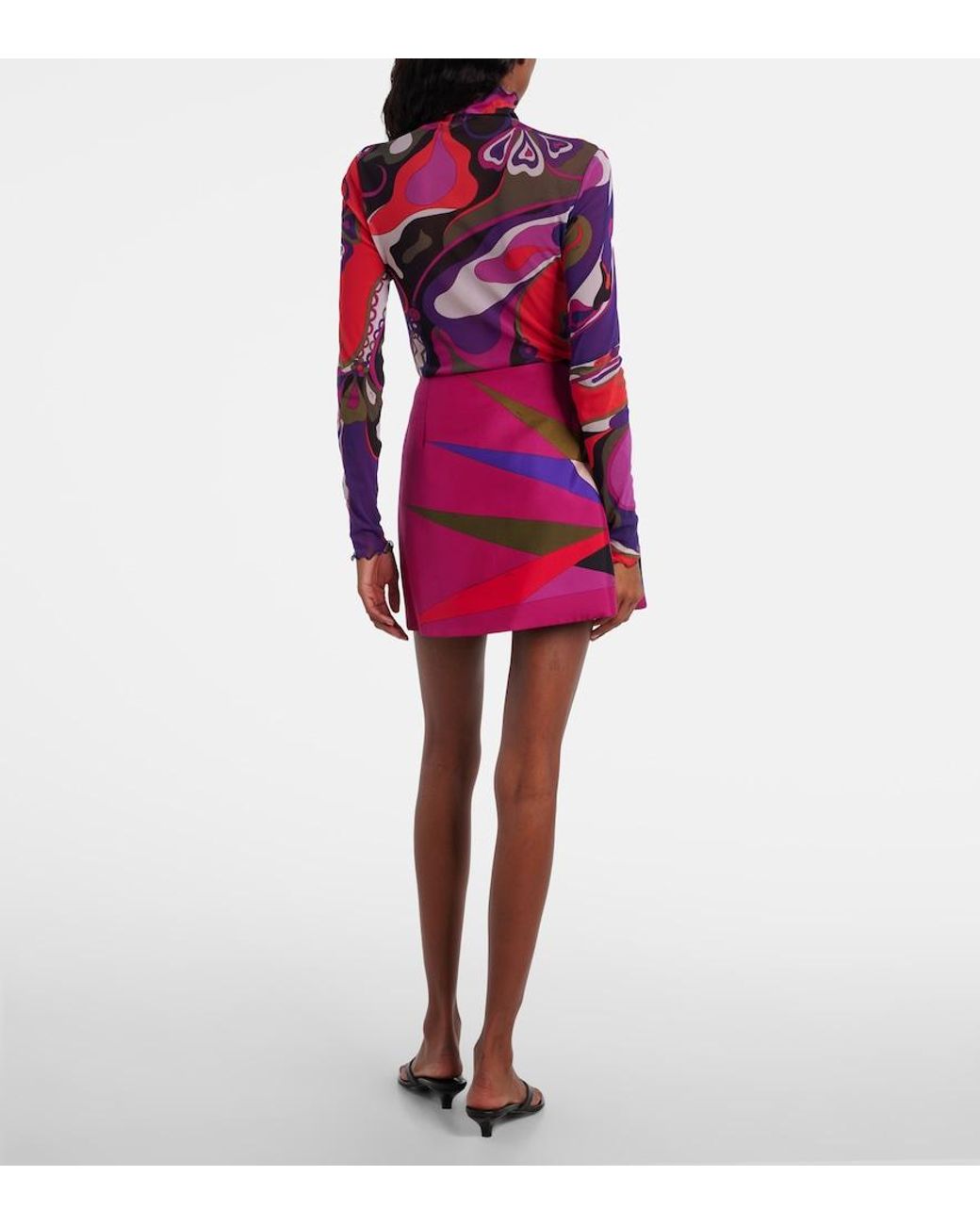 Emilio Pucci Pink Stella Silk Wrap Skirt
