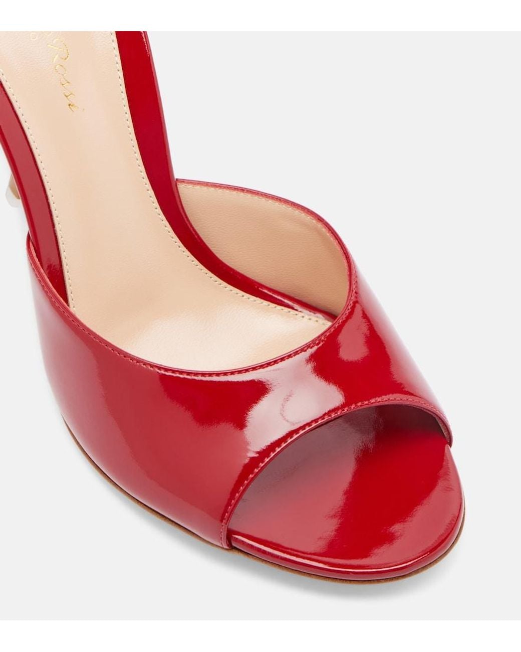 Gianvito Rossi Red Sofia Patent Leather Mules