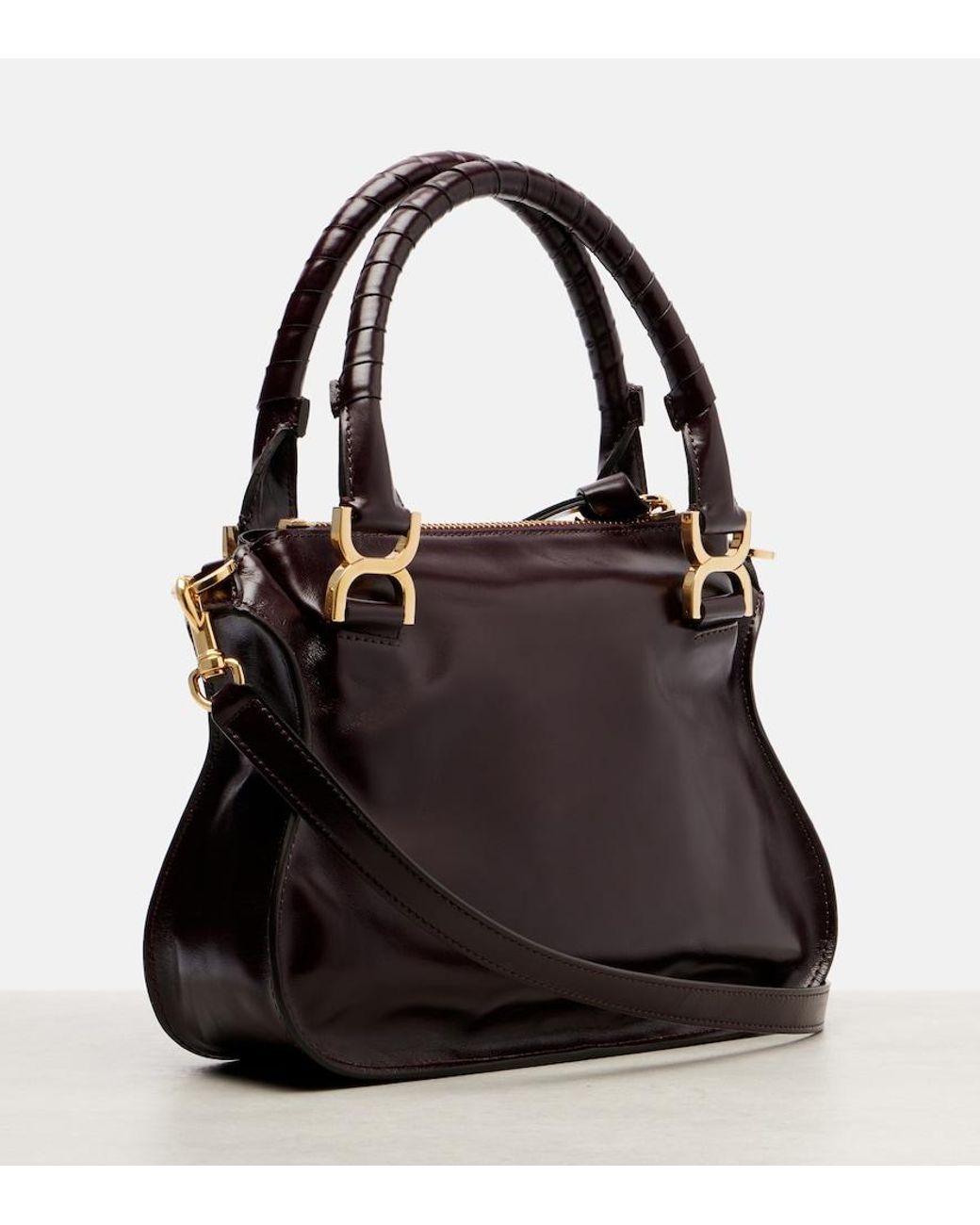 Chloé Black Marcie Small Leather Shoulder Bag