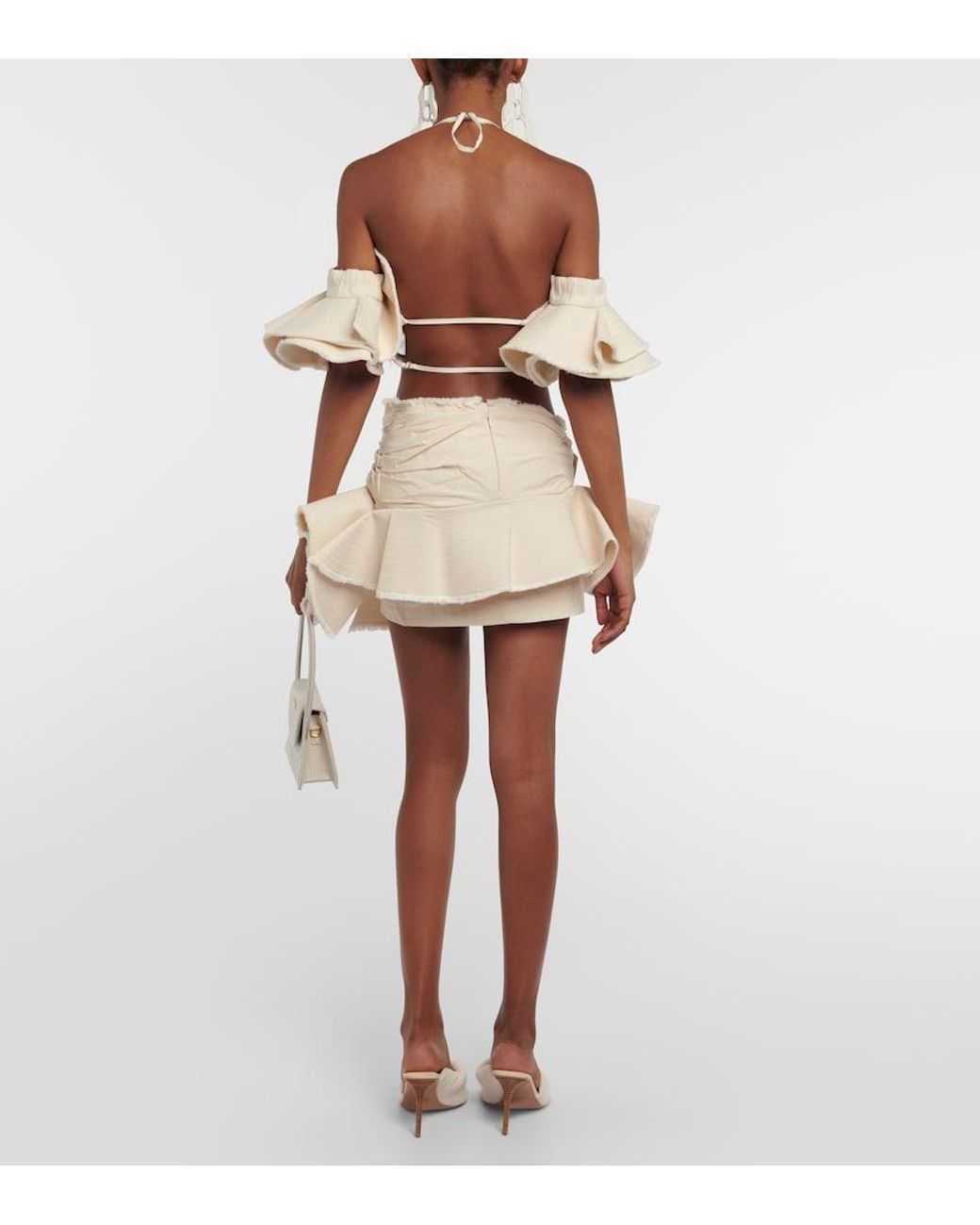 Jacquemus Natural La Brassiere Artichaut Cotton Crop Top