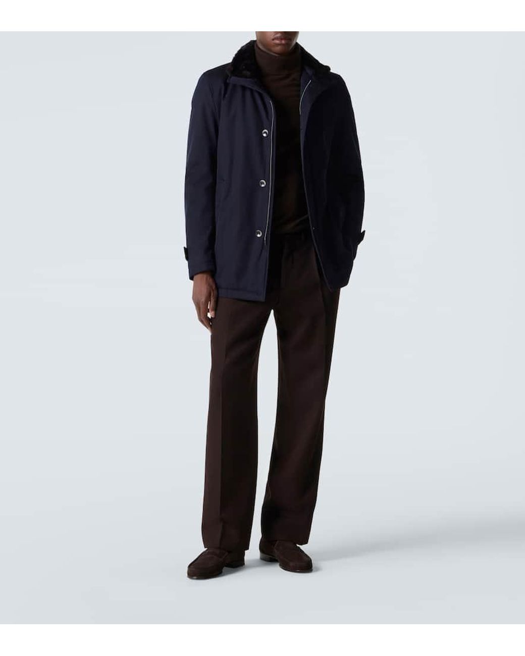 Herno Blue Virgin Wool Jacket for men