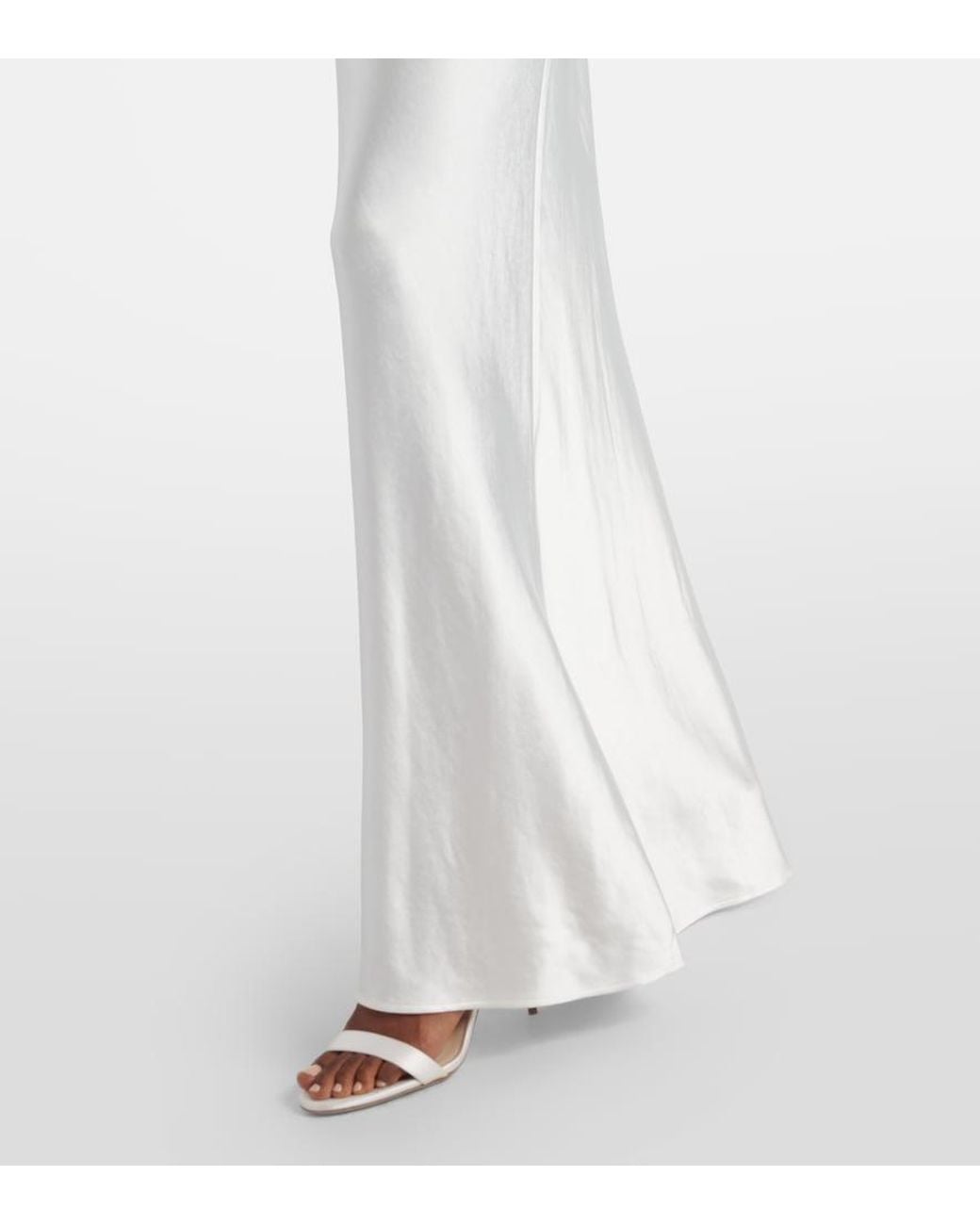 Self-Portrait White Bridal Embellished Lace Satin Gown