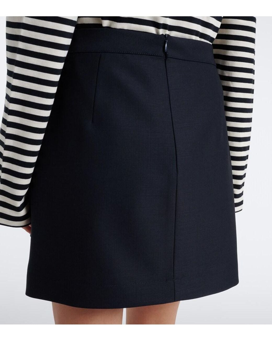 Plan C Black Embellished Wool-Blend Gabardine Miniskirt