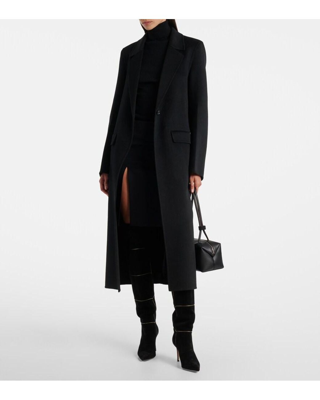 Gianvito Rossi Black Cuissard 85 Suede Knee-High Boots