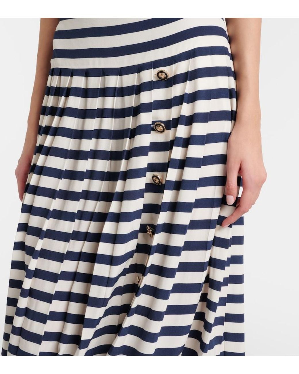 Jupe Midi Lea Rayee Rixo en coloris Blue