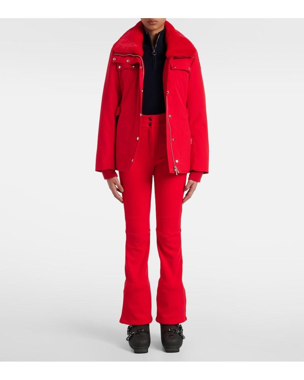 Fusalp Blue Deltanao Ribbed-Knit Ski Top