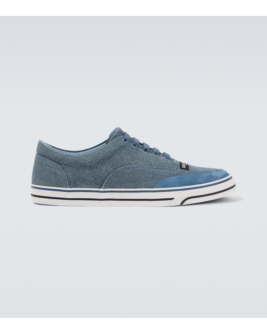 Dolce & Gabbana Blue Suede-Trimmed Sneakers for men