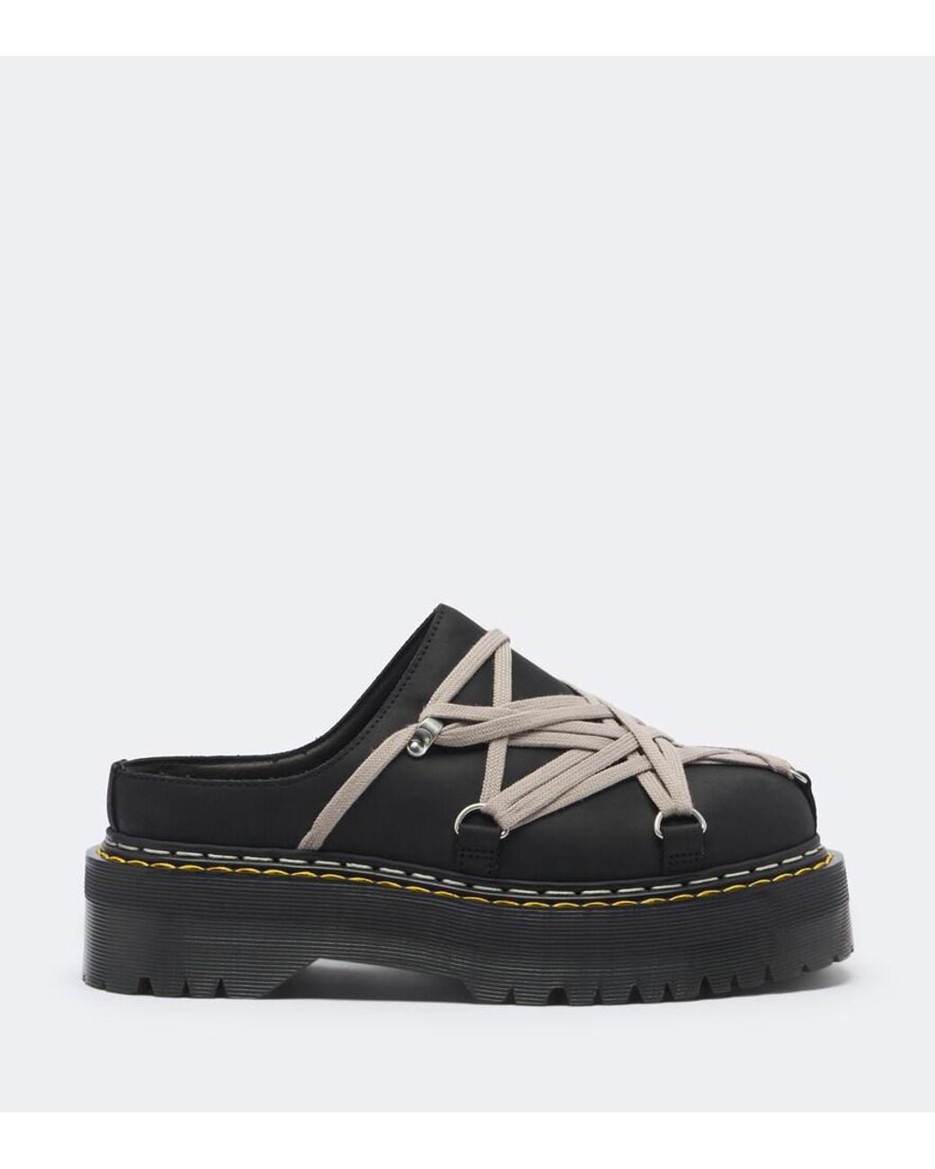 Rick Owens Black Drkshdw X Dr. Martens Leather Mules