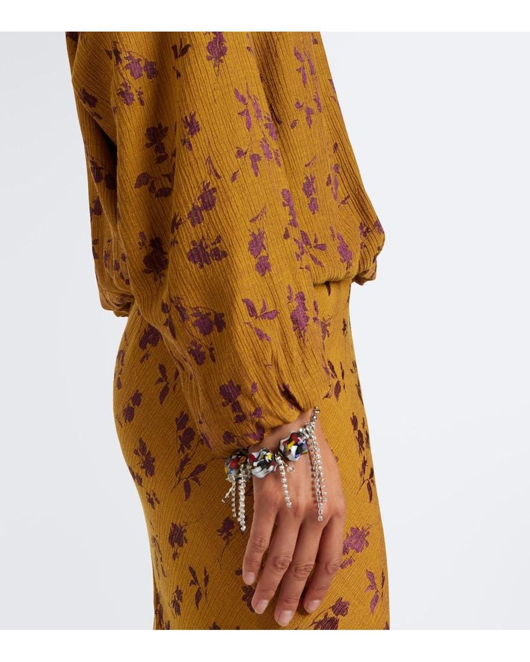 Dries Van Noten Brown Floral Blouse