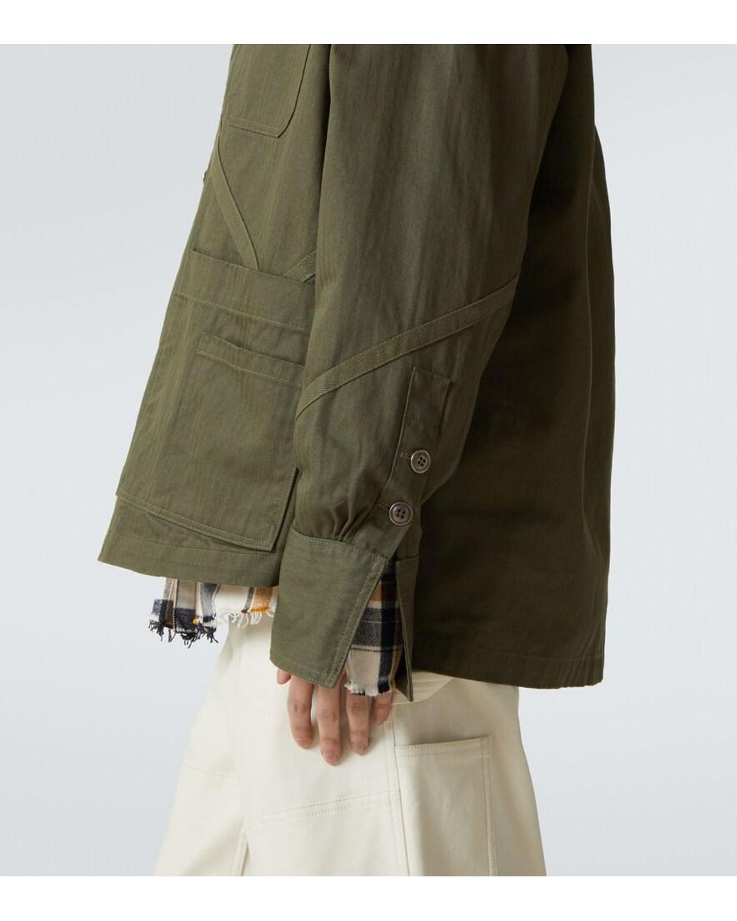 Greg Lauren Green Cotton Field Jacket for men