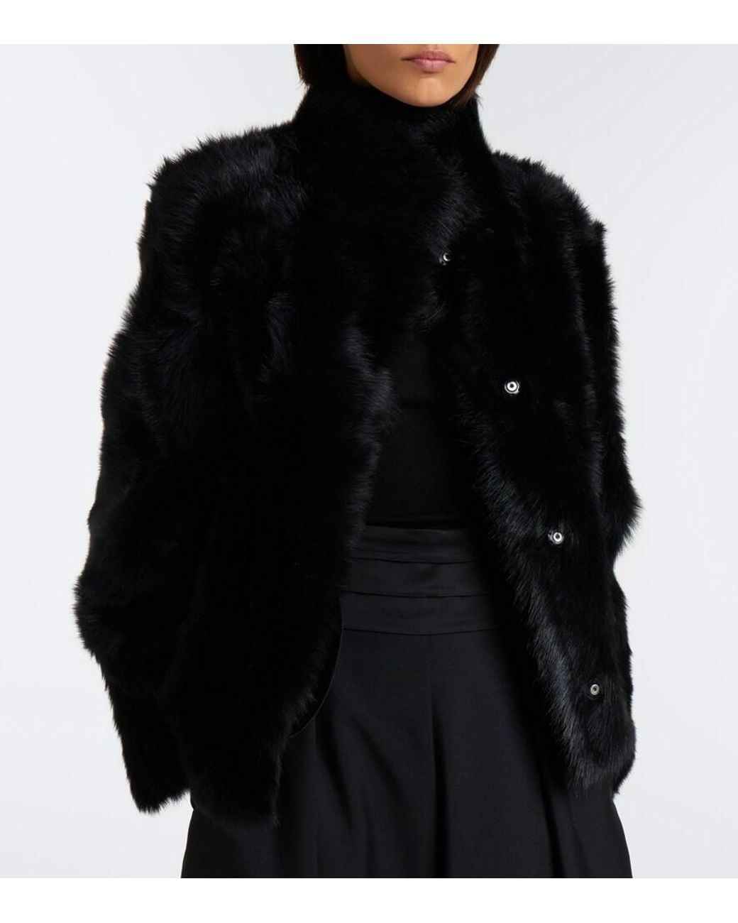 Yves Salomon Black Reversible Shearling Coat