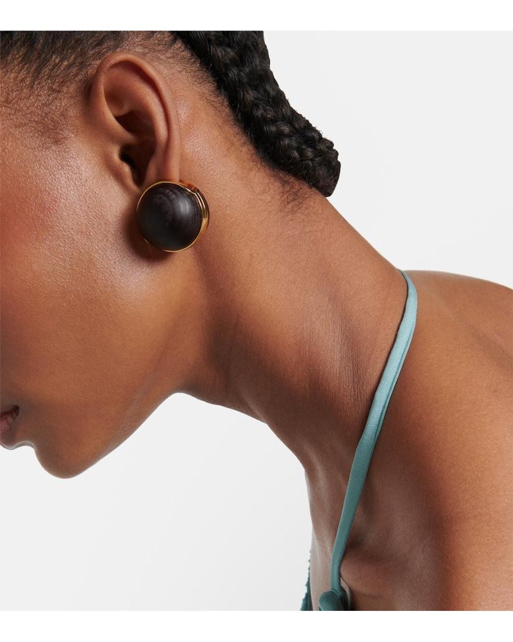 Alaïa Blue Sphere Wood Earrings